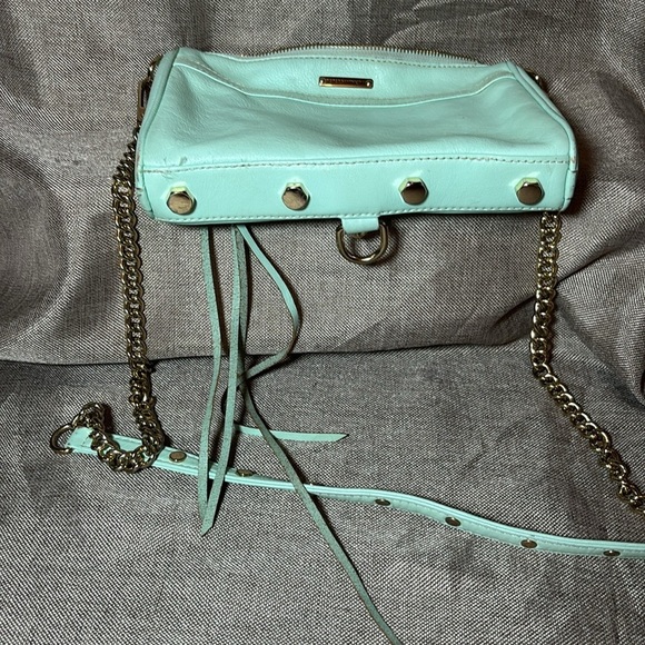Rebecca Minkoff Purse Wintermint Leather Mini MAC Crossbody Bag - Picture 6 of 13